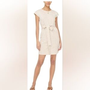 Striped Tan and White Dress